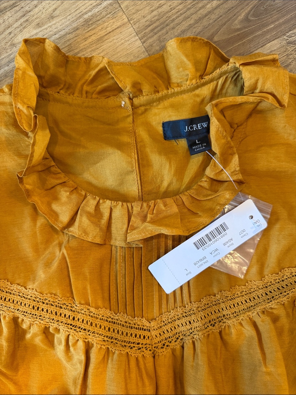 J.Crew' Mustard Ruffle-Trim Shirt - Picture 2 of 4